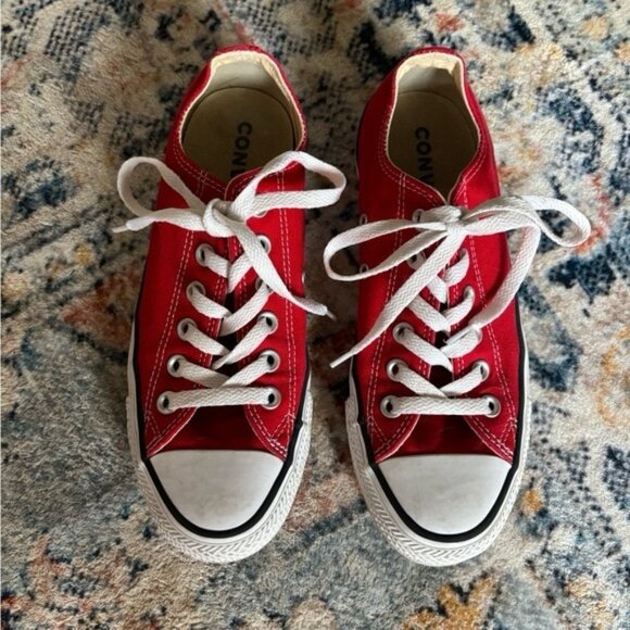 Red Canvas Converse - Picture 1 of 4